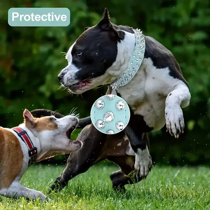 Adjustable PU Leather Pet Dog Collar Punk Rivet Dog Collar Spike Dog Neck Strap Suitable for Small Dogs and Cats