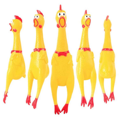 Squeaky Screaming Chicken Pet Toy Funny Molar Chew Rubber Toy Small Large Dogpet Squeaker Chew Toys Funny Chicken Puppy1Pcs