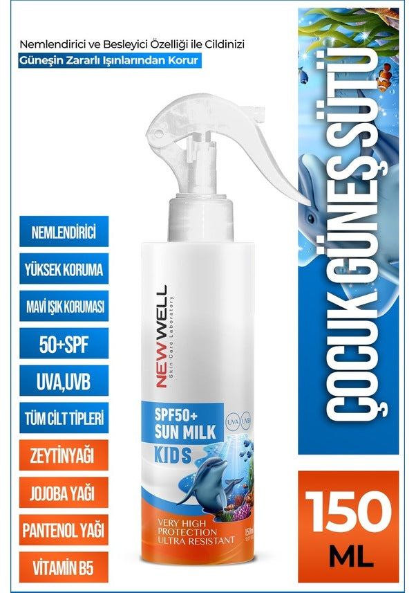 New Well Yüksek Koruyuculu Çocuk Güneş Sütü SPF50+ 150 ML